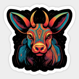 Unlock Your Potential with Our Vibrant Zodiac Ox Design - Empower Yourself Today! Sticker